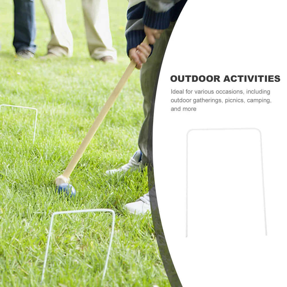 9Pcs Croquet Wickets 8X5.5 Inch Square Arrow Wickets  Croquet Game