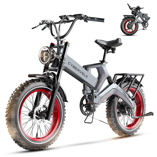 1000W(Peak 2000W)Folding Electric Bike for Adults,35MPH 100Mile,48V 25Ah Removable Battery