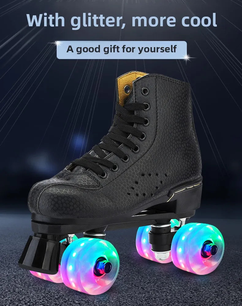 New Double Row Roller Skates Four-Wheel  Inline Skates for Men, Women, Adults, and Children