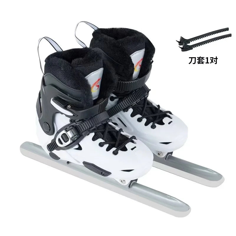 Children's Hardshell Skates, Plus Warm Fleece Speed Skates Shoes, Adult Skates, Real Skates,