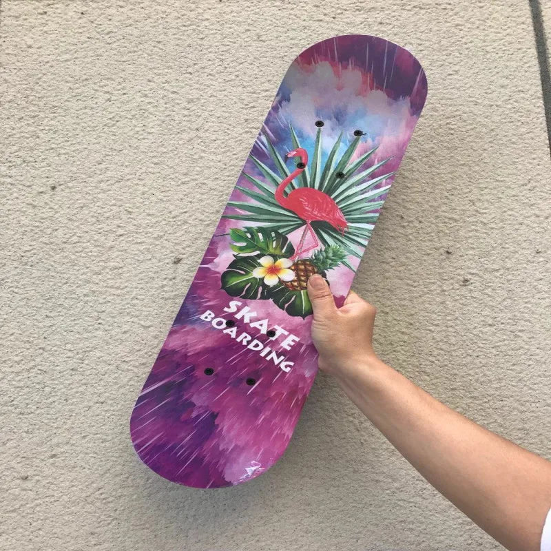 60CM Kids Skateboarding Cartoon Skateboard Dinosaur Spider Longboard Marple Double Rocker