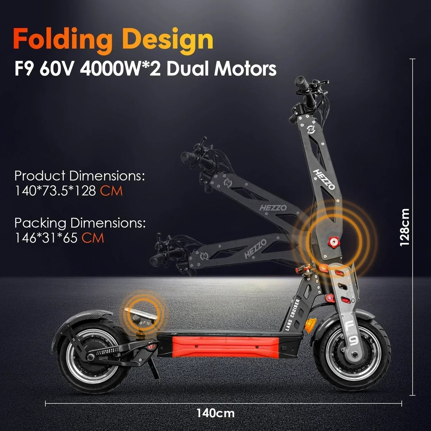 HEZZO 60V 8000W 62.5MPH Off-road Electric Scooter