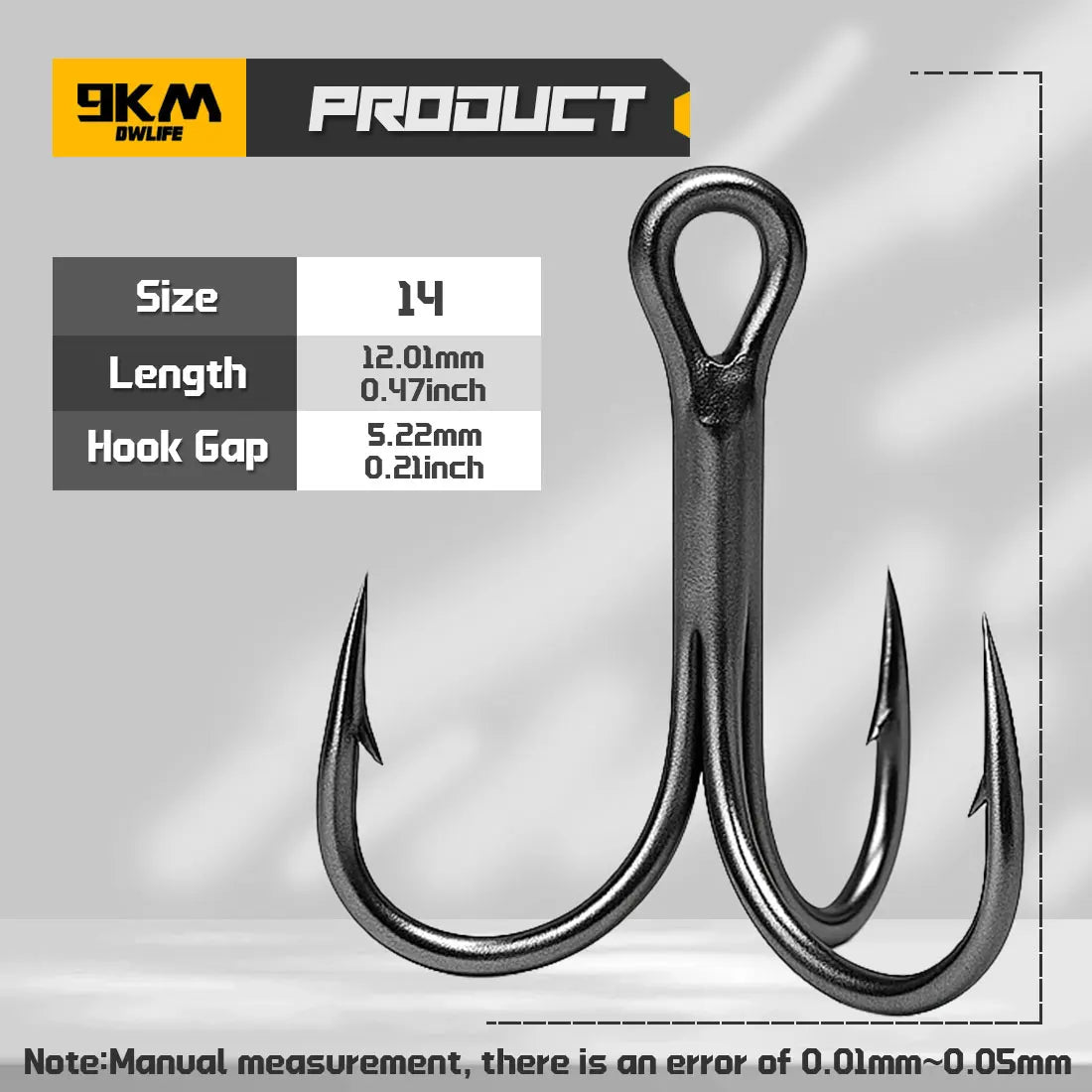 9KM 10Pcs Fishing Treble Hooks 3X Triple Hook Sea Fishing