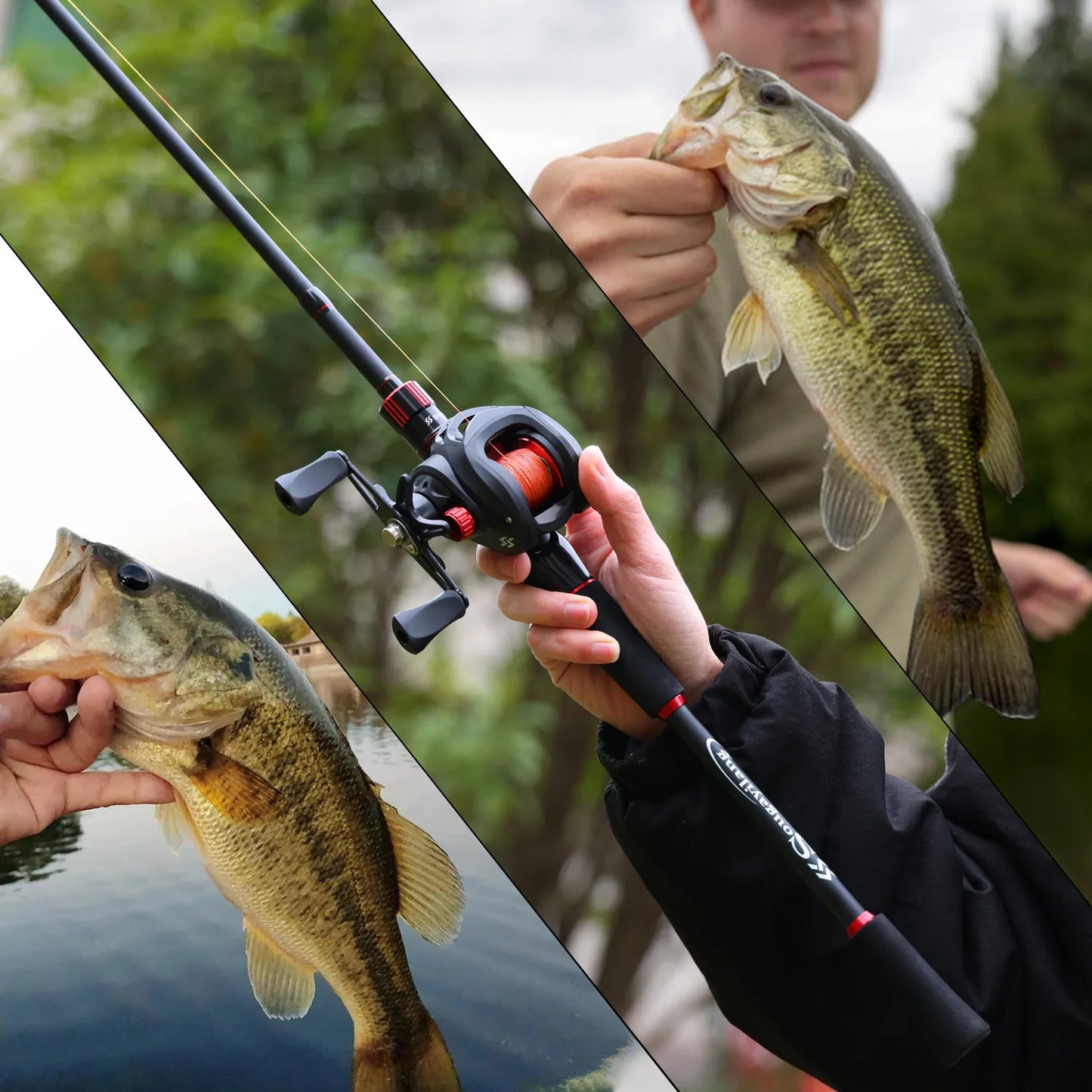 Sougayilang Fishing Rod Reel Combo 1.8~2.1m Carbon Fiber Casting Rod