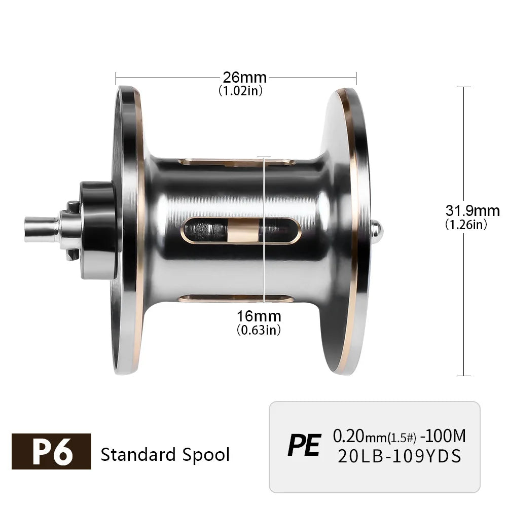 Baitcasting Reel 7.2:1 Gear Ratio 5+1BB Bearings Drag Alarm Long Cast Anti-Tangle