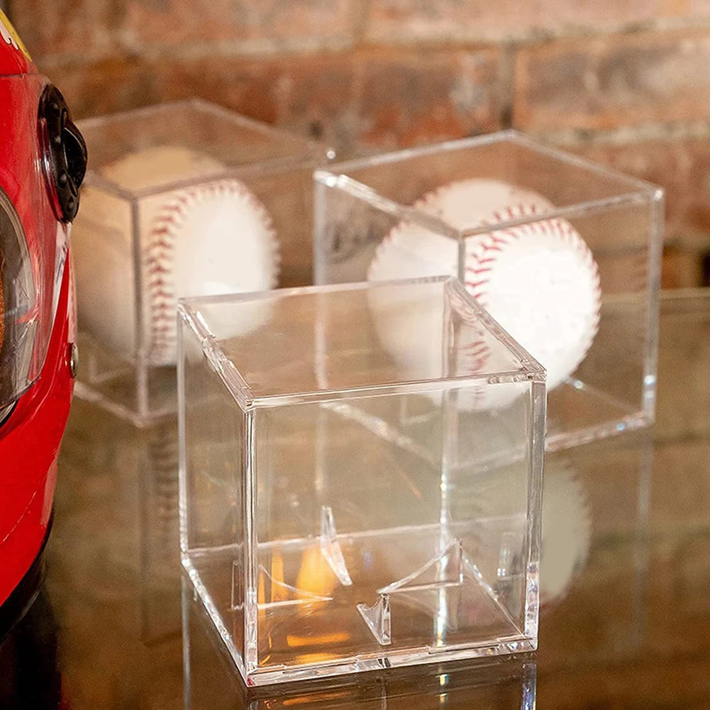 Clear Baseball Box Display Acrylic Transparent Baseball Organizer Case