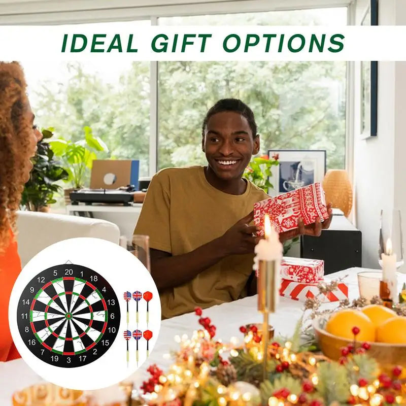Professional Dart Board  Stable Flocking Board With Darts Thick 15in Game
