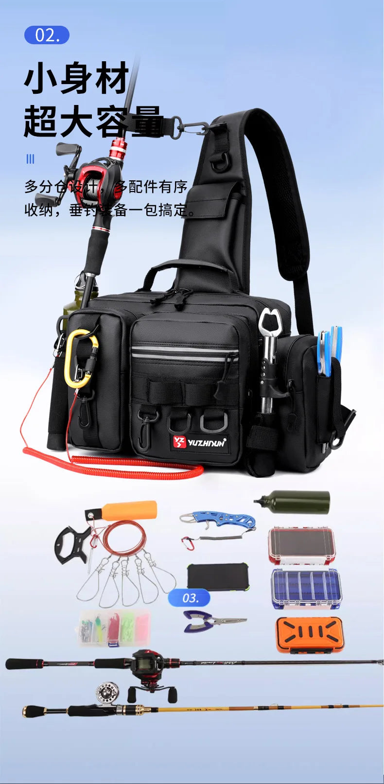 Fishing Tackle Backpack Lure Box Storage