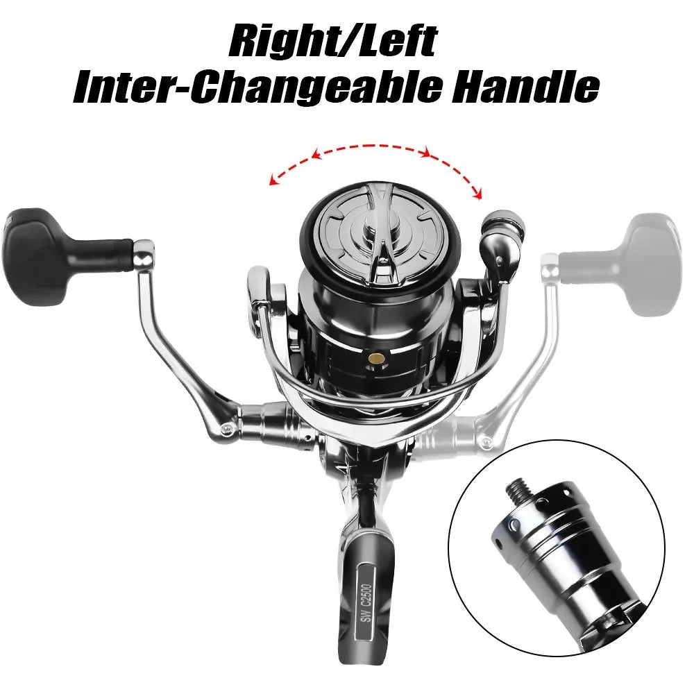 Spinning Reel 1000S 2000S 2500S 3000S CNC Metal Rocker Arm Casting  5.5:1 Gear Ratio 7+1BB Fishing Tackle