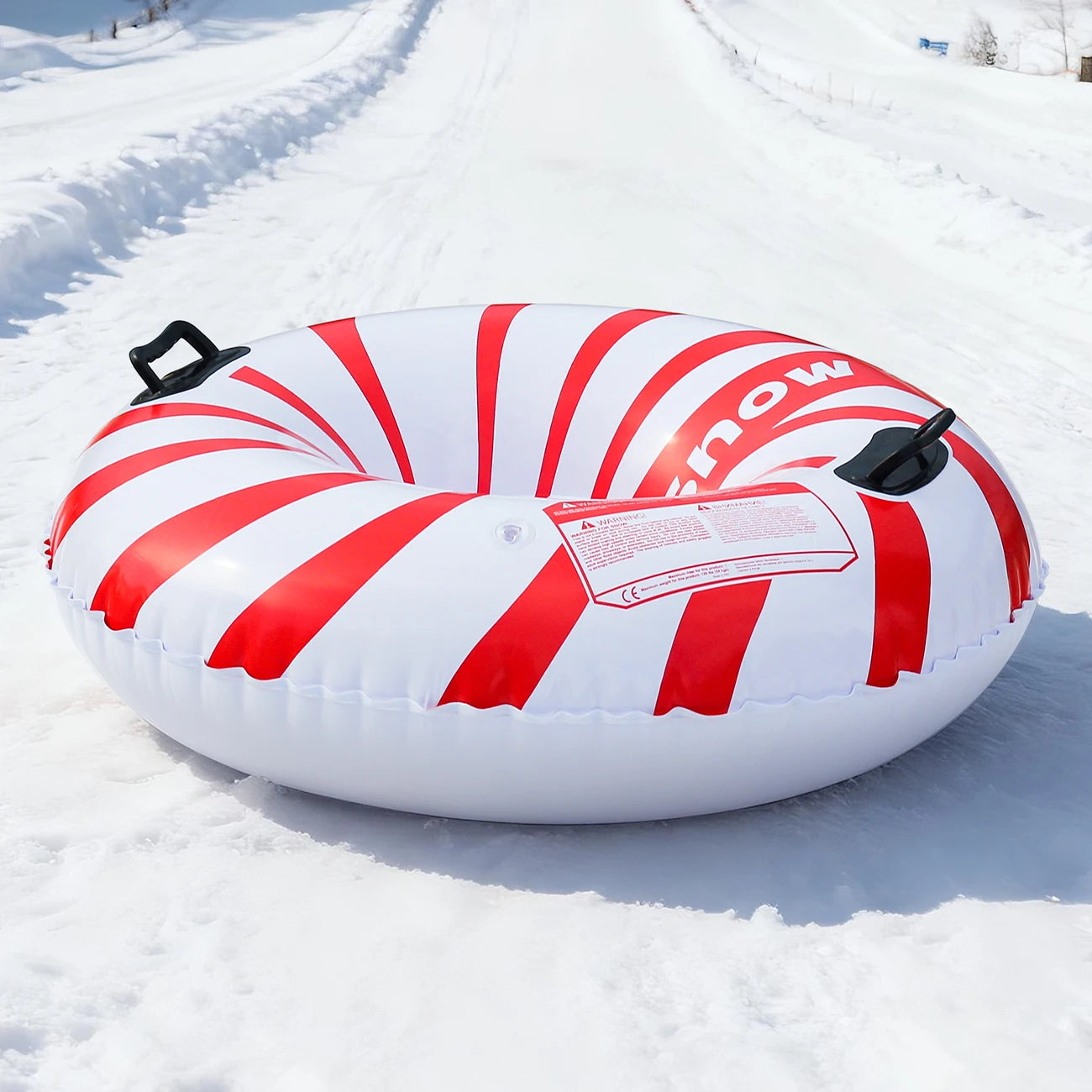 1PC Inflatable Big Snow Sled for Kids and Adults, Thickened Heavy Duty Hard Bottom Sleds Snow with Handles