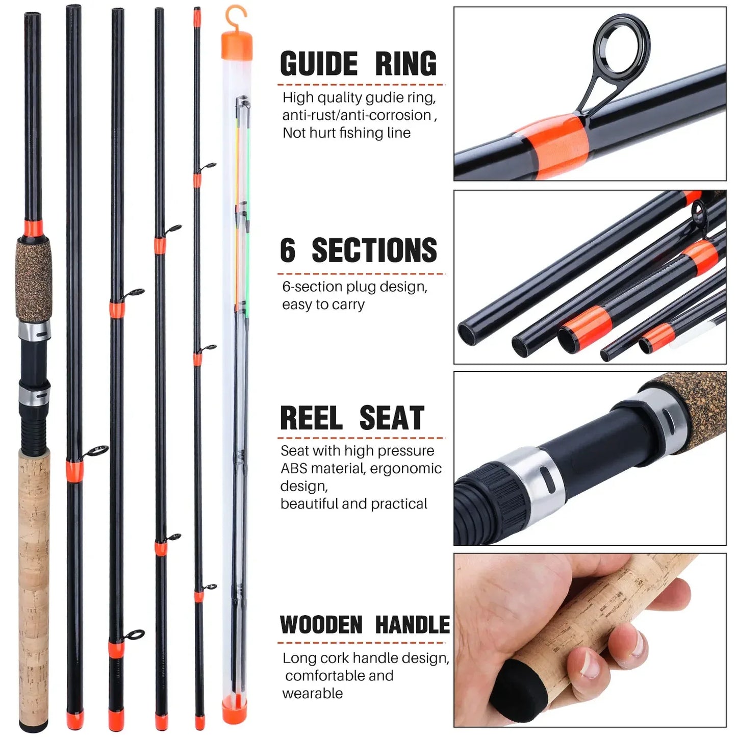 Sougayilang Feeder Fishing Rod Lengthened Handle6 Sections