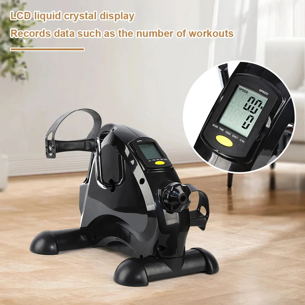 Mini Exercise Bike Arm and Leg Trainer Adjustable  Exercise Machine LCD Display Portable Pedal Trainer for Home Office