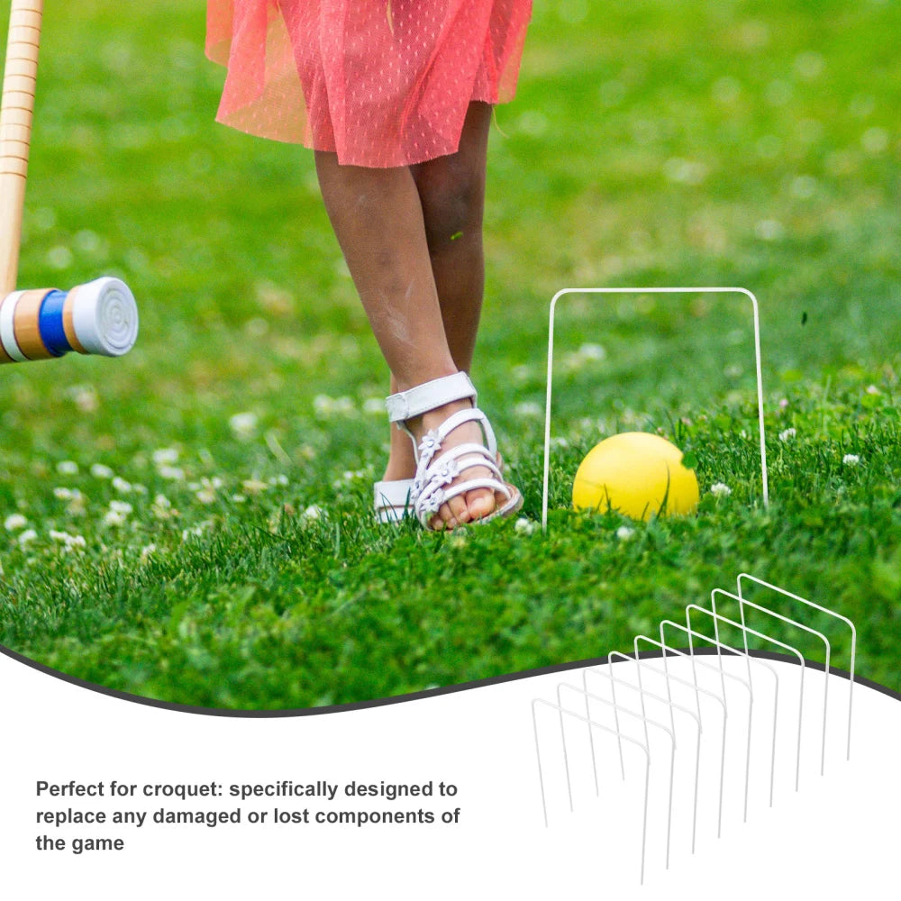 9Pcs Croquet Wickets 8X5.5 Inch Square Arrow Wickets  Croquet Game