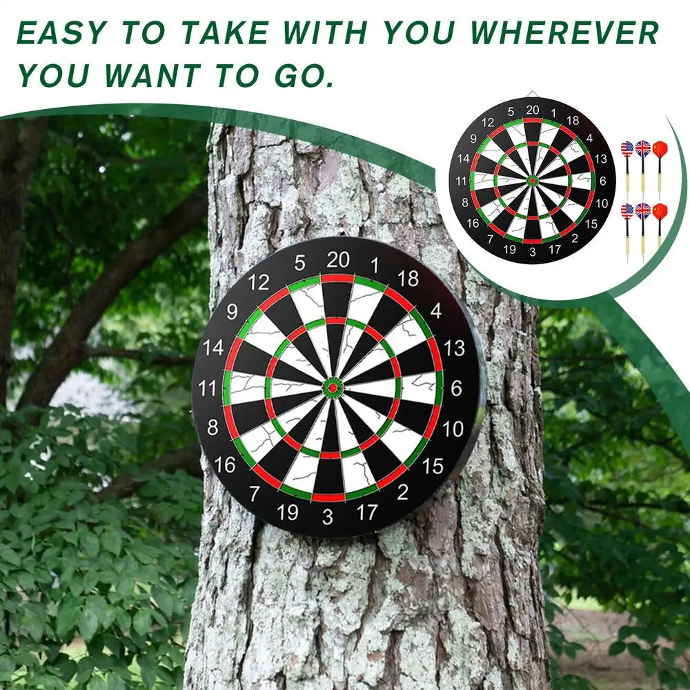 Professional Dart Board  Stable Flocking Board With Darts Thick 15in Game