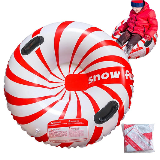 Snow Tube, Leakproof Thickened Wear-Resistant Heavy Duty Hard Bottom Sleds Snow with Handles