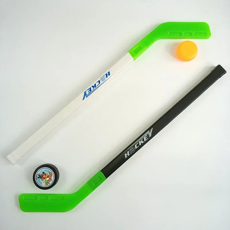 A Set Children's Toy Pulley Ice Hockey 72CM Plastic Hockey Stick Children's Outdoor Sports Toy