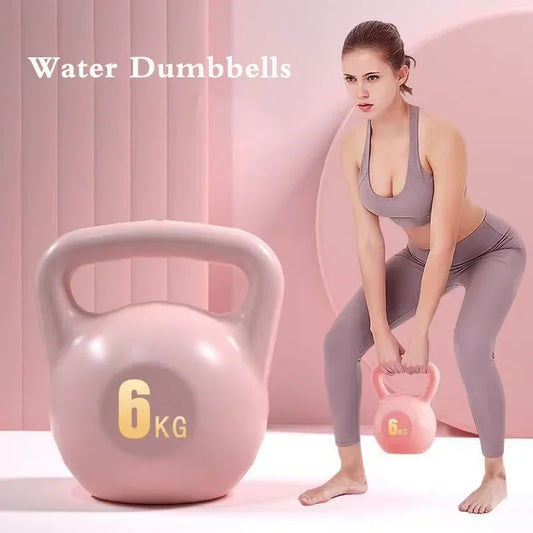 Adjustable Dumbbell Home Fitness Gym Exercise Equipment 2/4/6/8kg Water Kettlebell Squat Trainer Tool
