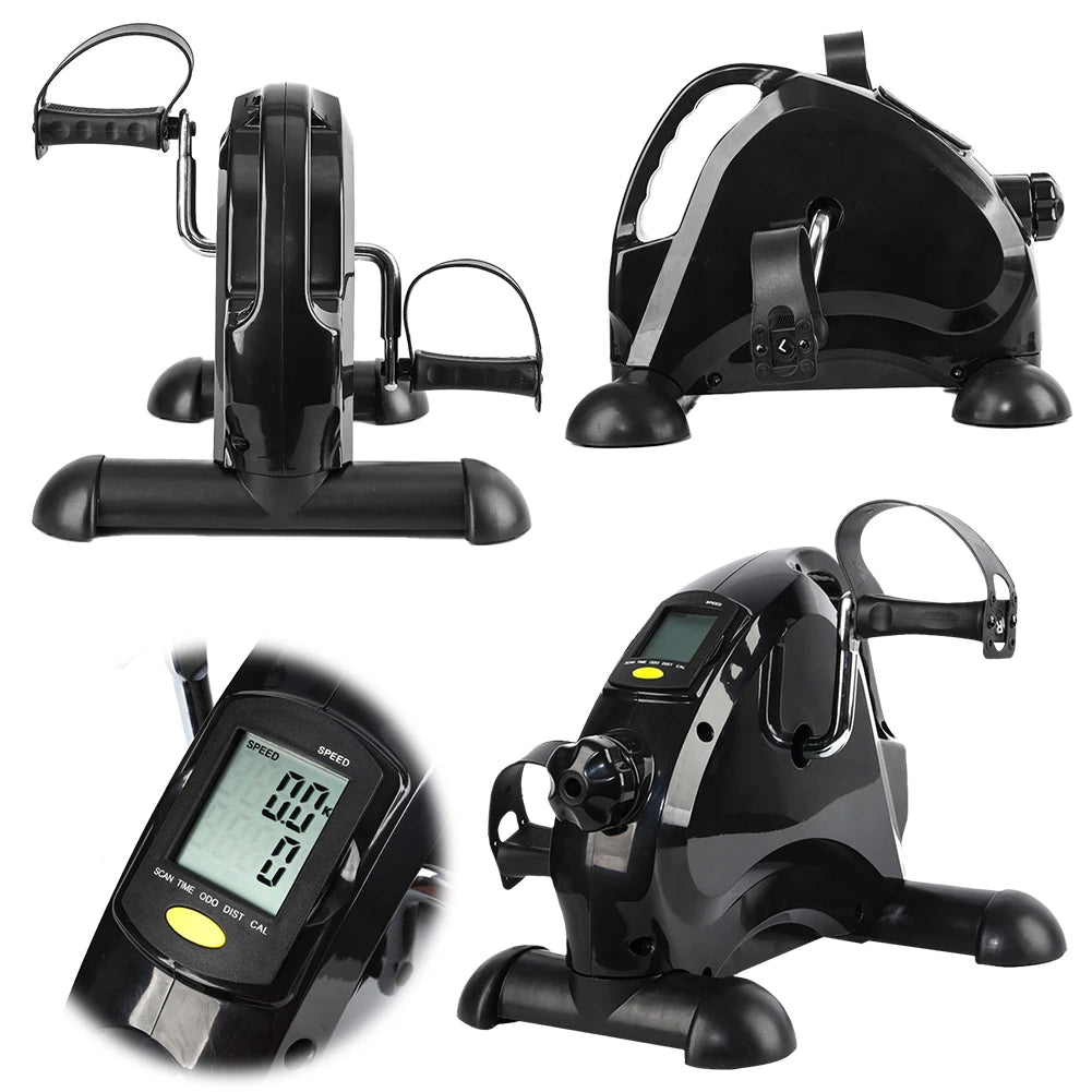 Mini Exercise Bike Arm and Leg Trainer Adjustable  Exercise Machine LCD Display Portable Pedal Trainer for Home Office