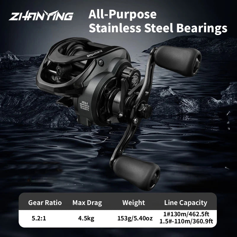 ThunderHawk Baitcasting Reel 7.0:1 Gear Ratio 4.5kg Max Drag Saltwater