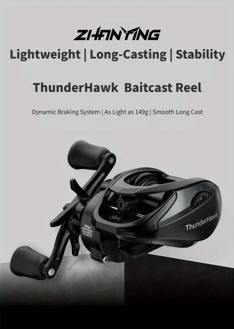 ThunderHawk Baitcasting Reel 7.0:1 Gear Ratio 4.5kg Max Drag Saltwater
