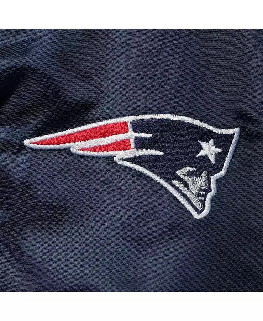 Men's Navy New England Patriots Varsity Full-Snap Satin Running Jacket