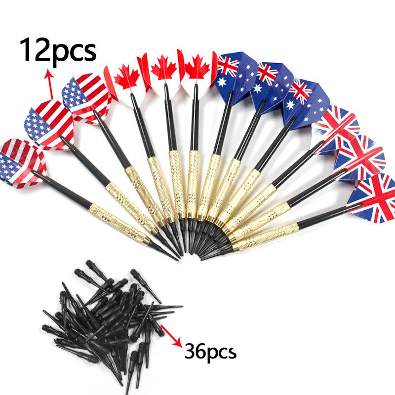 12 Pcs/Set Darts Professtional 14g Safety Soft Tipped Darts 36/100 Plastic Tips