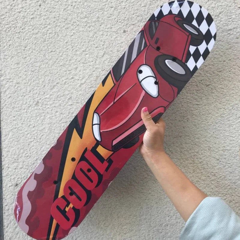 60CM Kids Skateboarding Cartoon Skateboard Dinosaur Spider Longboard Marple Double Rocker