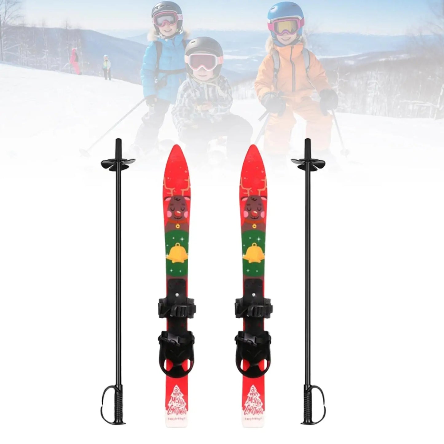 Short Skis for Snow and Poles Sporting Goods Winter Equipment Outdoor Recreation