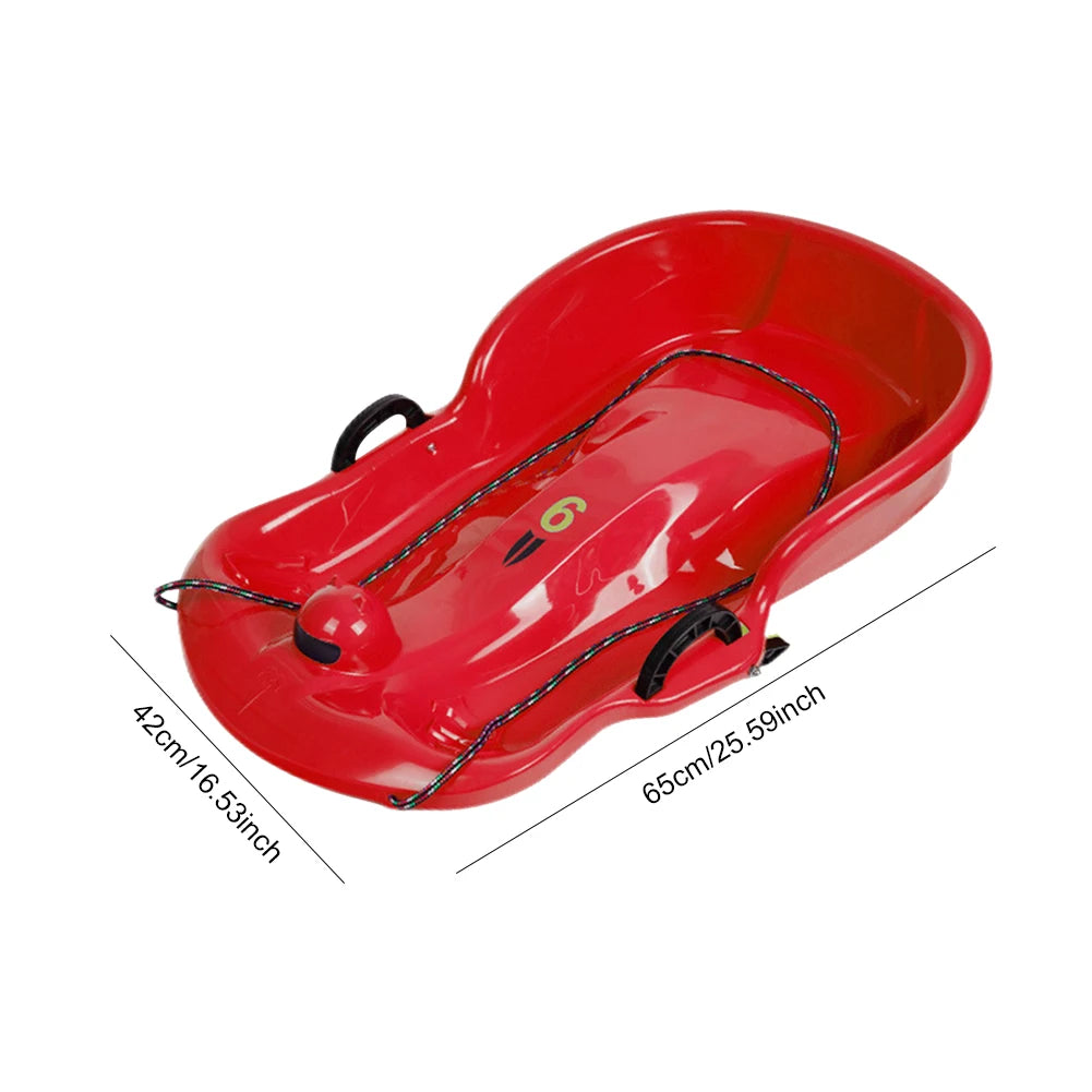Plastic Snow Sled Toboggan  2Handles Kid  for Winter Sport