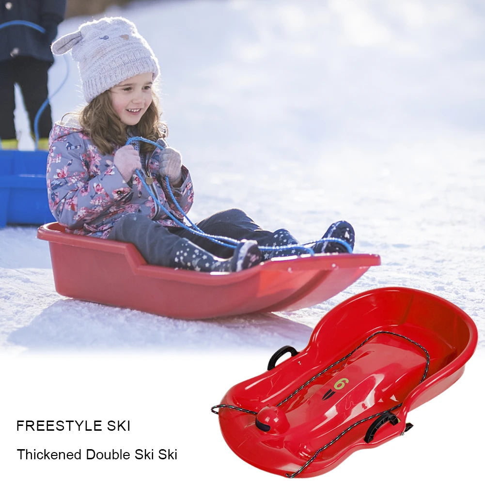 Plastic Snow Sled Toboggan  2Handles Kid  for Winter Sport