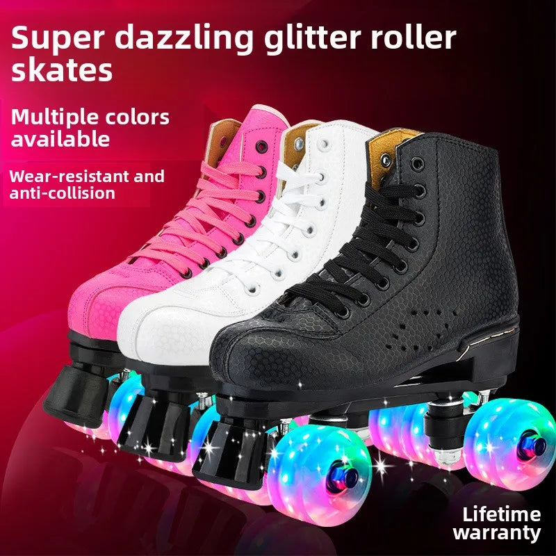New Double Row Roller Skates Four-Wheel  Inline Skates for Men, Women, Adults, and Children