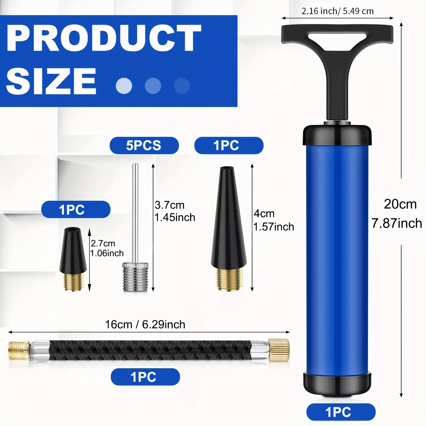 1 Pc Portable Multifunctional Ball Pump With Needle And Nozzle, Ball Inflator