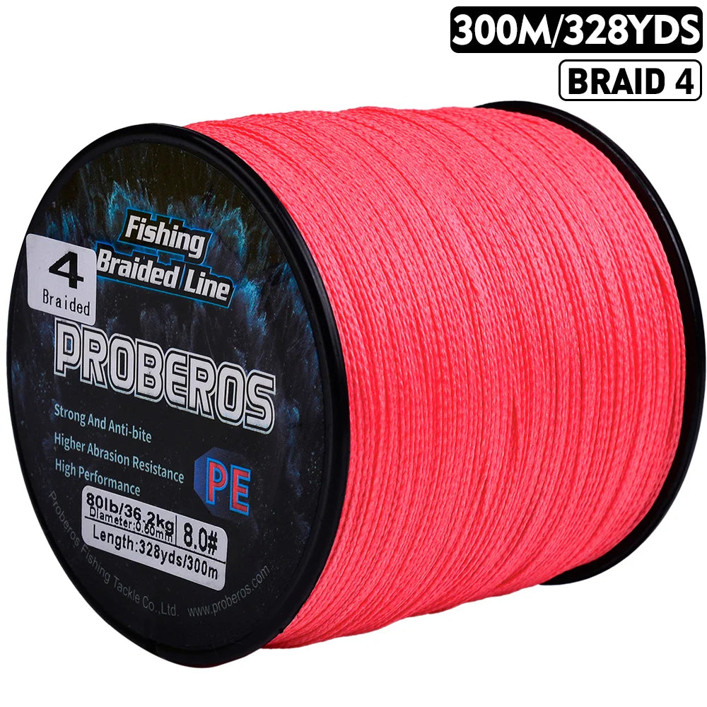 PROBEROS 300M 4 Strands Braided Multifilament Fishing Line