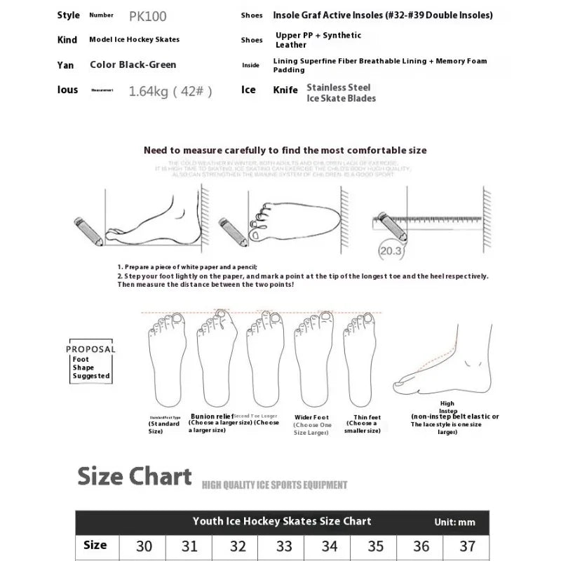 GRAF Protect Blote Voeten Ijshockey Schaatsschoenen Voeg Fluwelen Ademende Schaatsschoenen