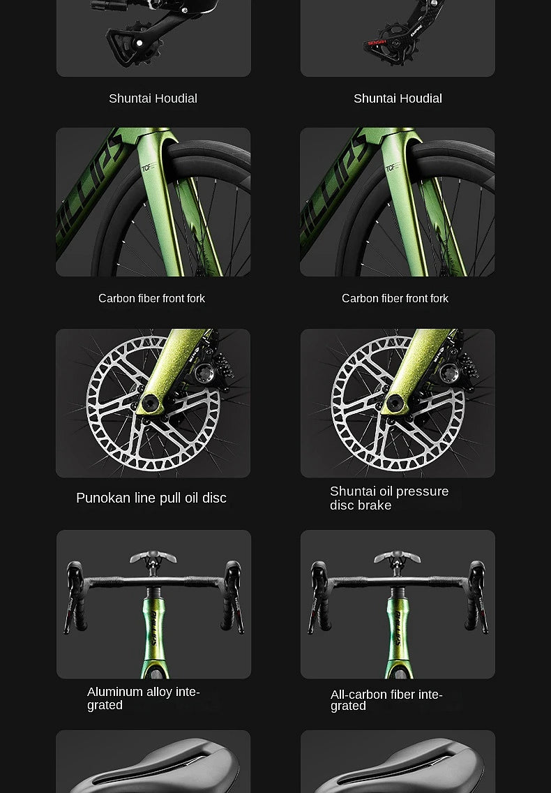 2025 New Ultra-Light Carbon Fiber Road Bike Fast Racing Bicycle with Hydraulic Disc Brakes