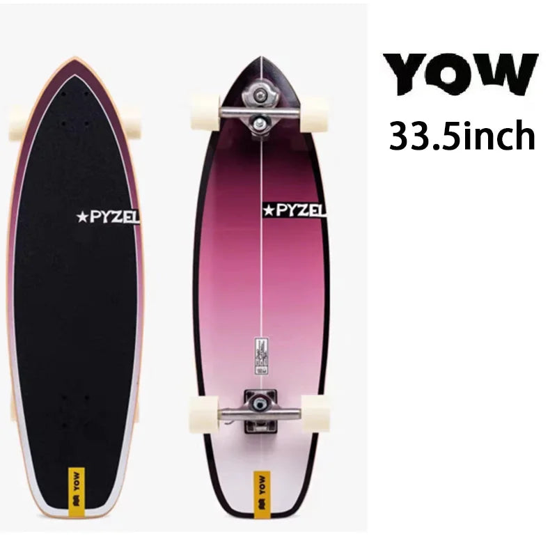 YOW land surf skateboard longboards whole kits good quality spring system branded with trucks wheels