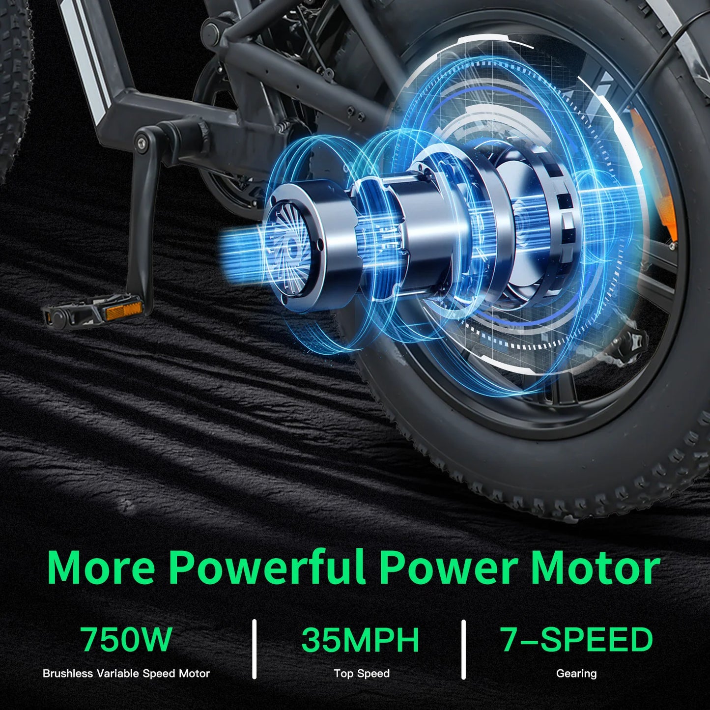 AK2 Electric Bicycle Motorcycle 750W Motor 75Miles Snow Electric Bike