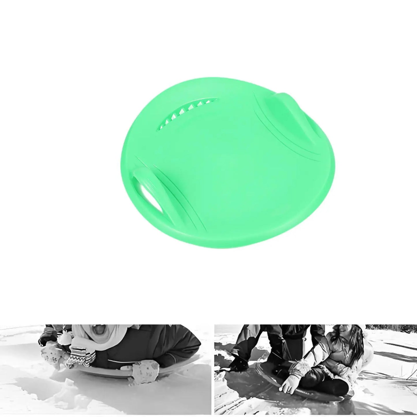 Round Snow Sled Toboggan Grass Sliding Sled Skiing Board Snow Luge Sledge for Boys Girls Kids