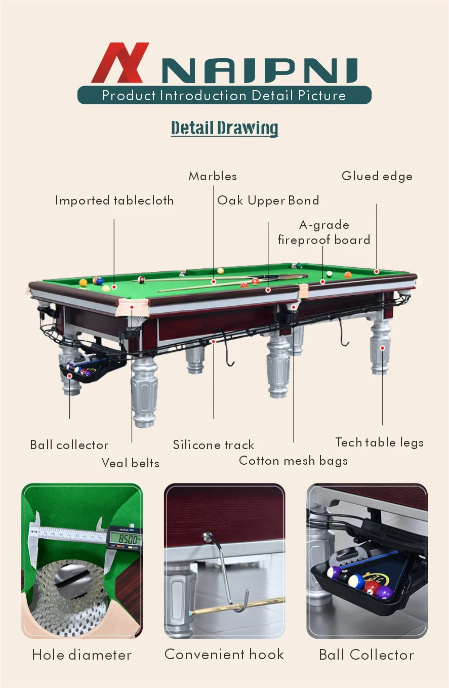 9ft Billiard Pool Table Snooker Slates Table