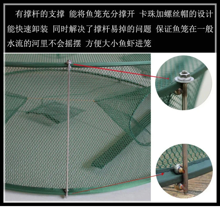 Shrimp cage fishing net lobster crab eel loach catch folding net fishing gear fishing net