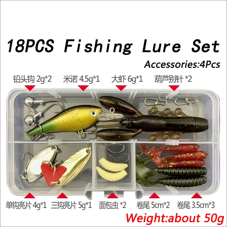 Fishing Rod Kits 1.2M Telescopic Sea Spinning Reel Lure Set Fishing Gear Baits Accessories