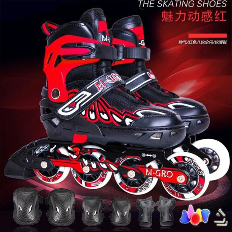 Adult the Skating Shoes Student Flash Adjustable Roller Skates  Foam Wheel Men and Women