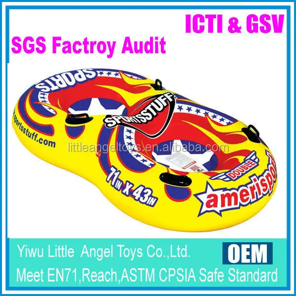 D02 61 Inch Large Double Snow Tube Tubes Sled Winter Inflatable Two Person Fun