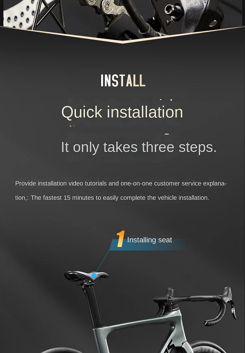 2025 New Ultra-Light Carbon Fiber Road Bike Fast Racing Bicycle with Hydraulic Disc Brakes