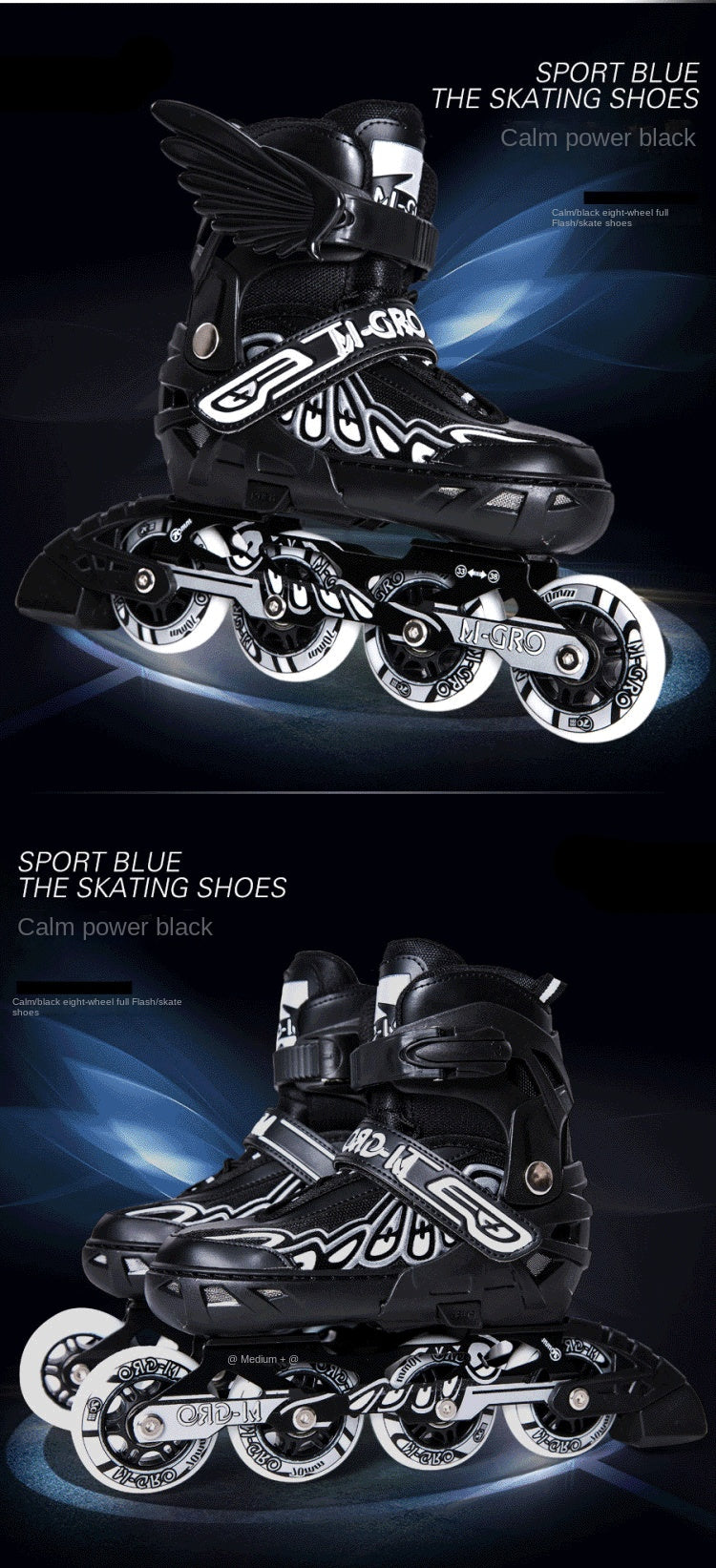 Adult the Skating Shoes Student Flash Adjustable Roller Skates  Foam Wheel Men and Women