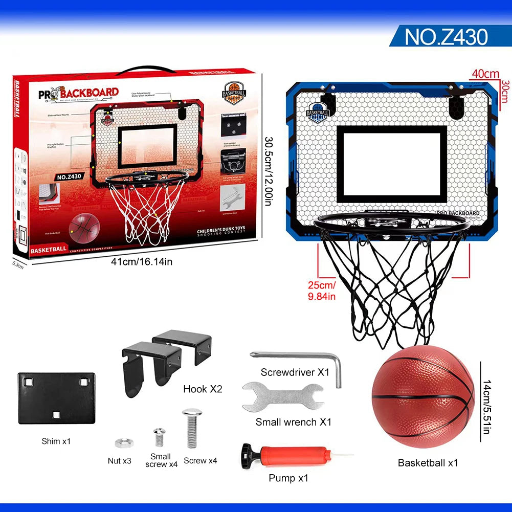 Kids Mini Basketball Hoop With Electronic Scoreboard Ball Sport Backboard Outdoor Indoor