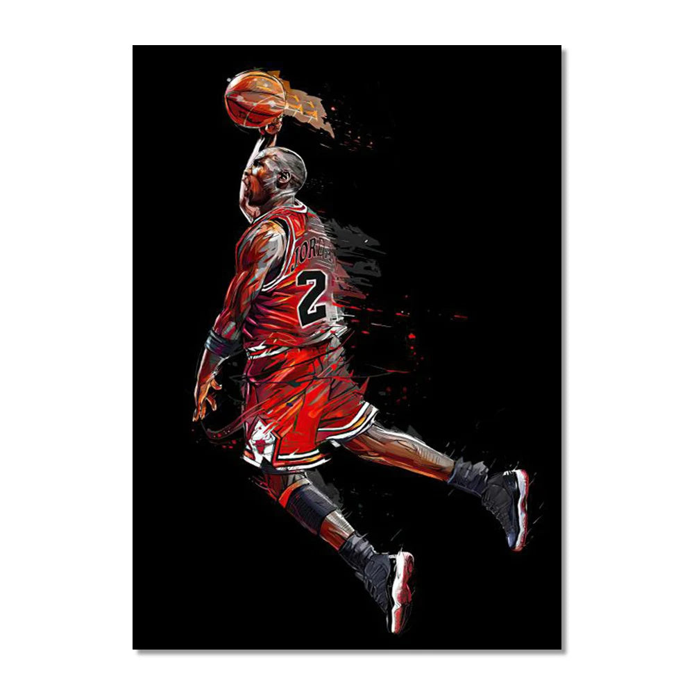 World Basketball Celebrities Wall Art Poster Dunk Mural Modern Home Decor Canvas