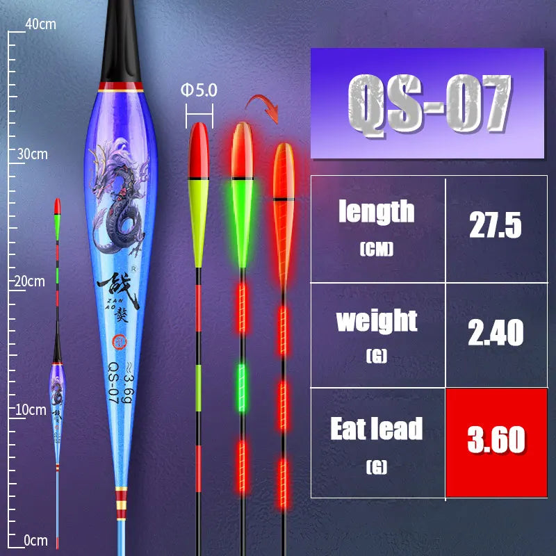 Night Fishing Float Electronic Gravity Induction Color Change LED 2 Bullet Bullet Eye-Catching