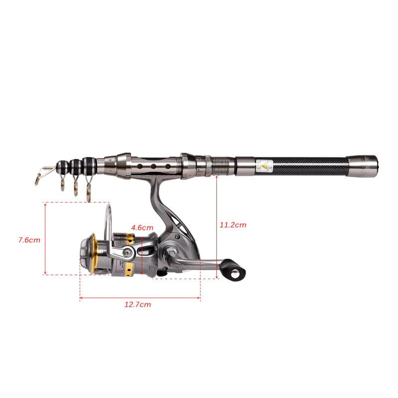 Telescopic Fishing Rod and Reel Combo Full Kit