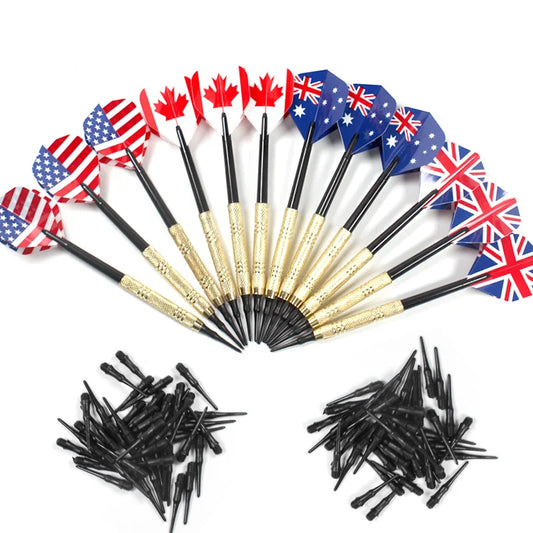 12 Pcs/Set Darts Professtional 14g Safety Soft Tipped Darts 36/100 Plastic Tips